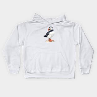 Puffin bird art. Kids Hoodie